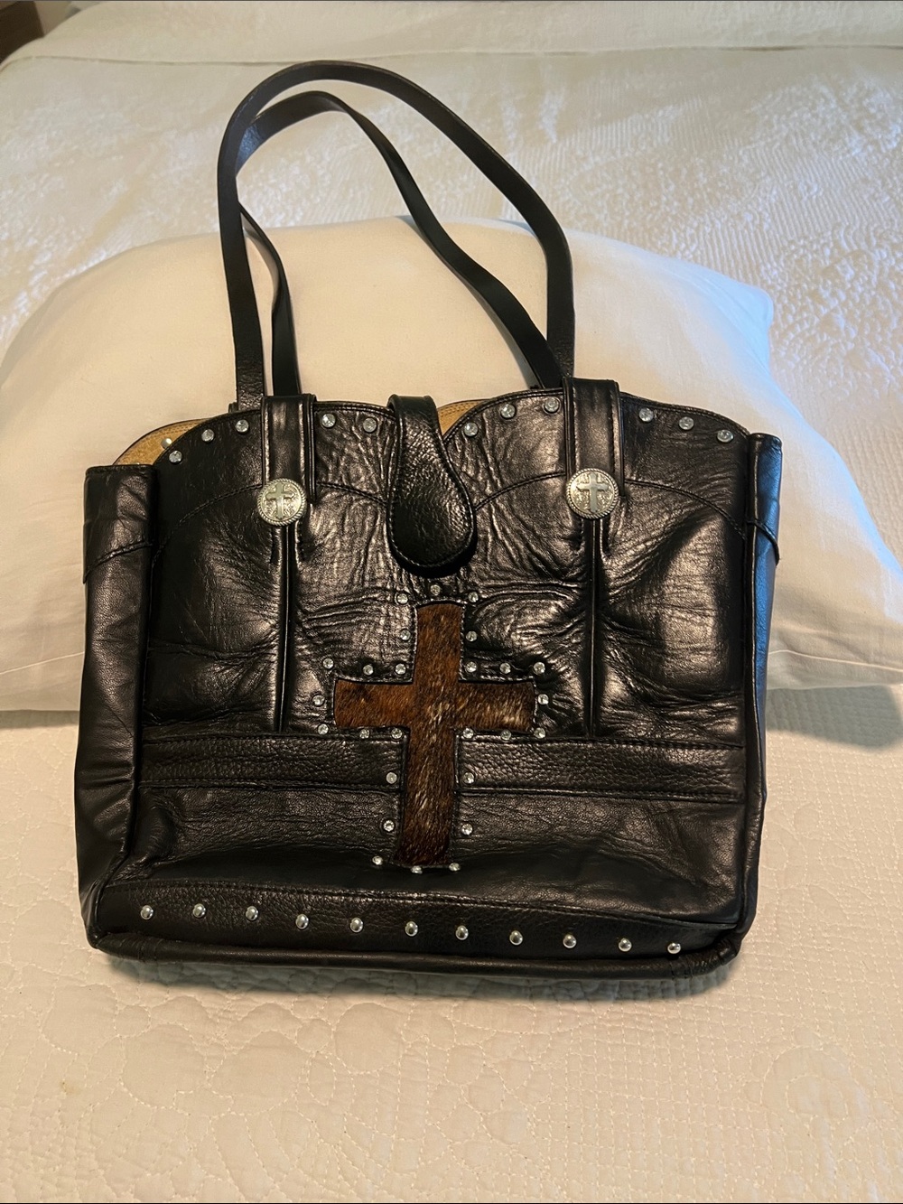 Double Boot Purse/cowhide cross insert